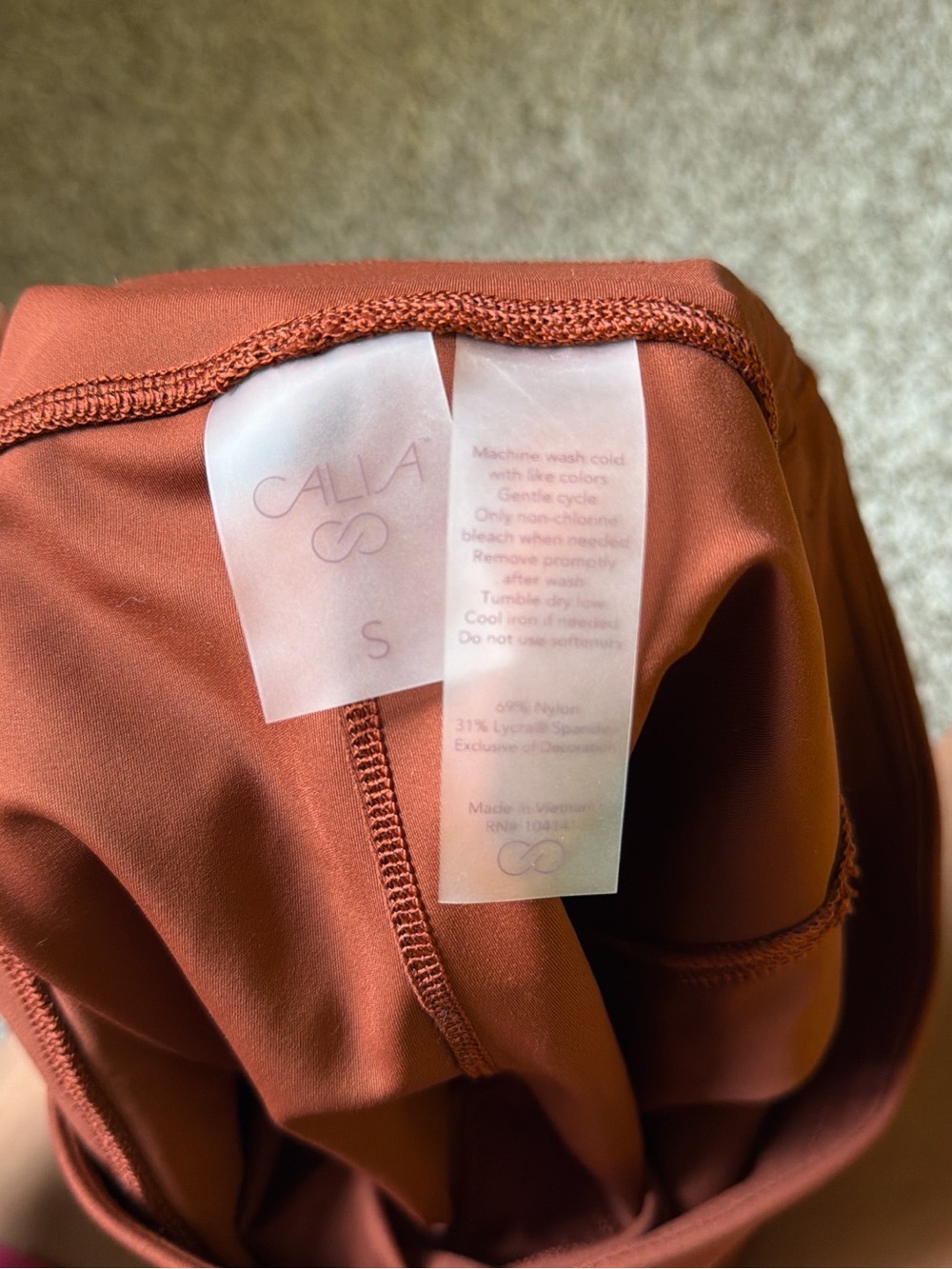 CALIA by Carrie Underwood Rust-Red Active Leggings - Picture 4 of 4